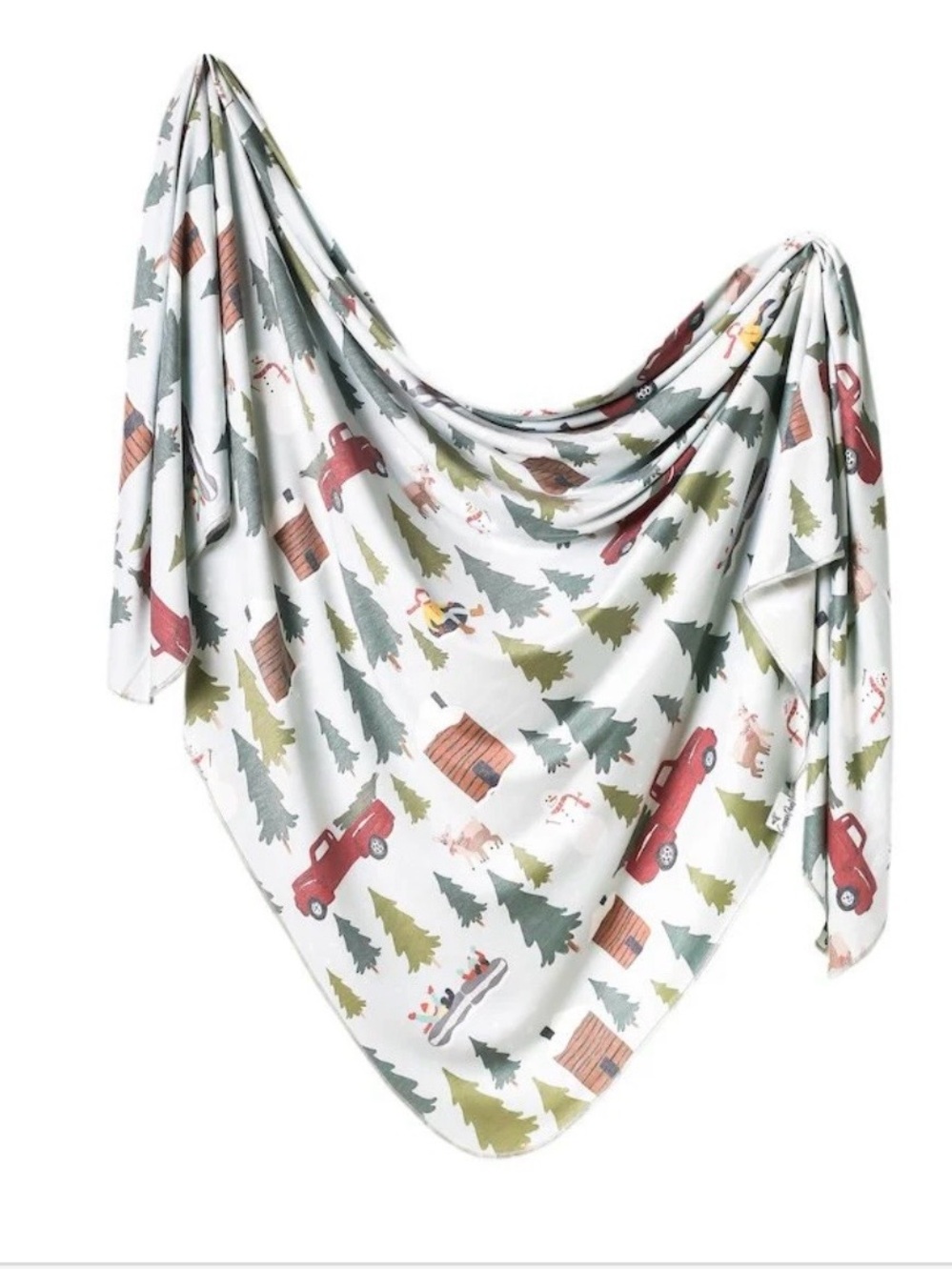 Kids Holiday Truck Print Swaddle Blanket - Copper Pearl